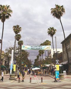 Santa Monica street with banner by Nicholas Szewczyk, via Unsplash